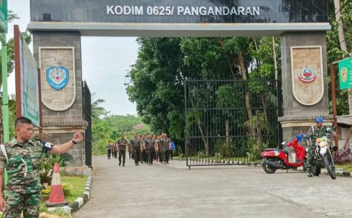 Jaga Kebugaran, Anggota Kodim 0625/Pangandaran Rutin Laksanakan Lari Pagi